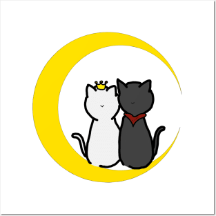 Merthur Cats on the Moon Posters and Art